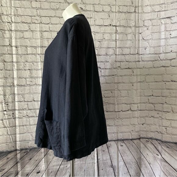 Dosa mandarin jacket kung fu tang suit black linen XL - Picture 3 of 10
